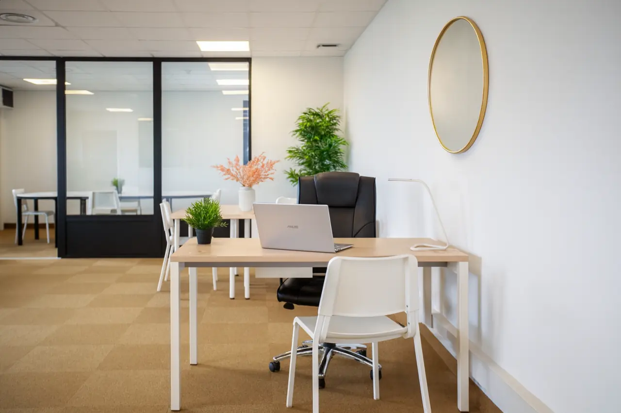 Espace coworking et bureaux à Montpellier, environnement lumineux pour travailler, échanger et recevoir.